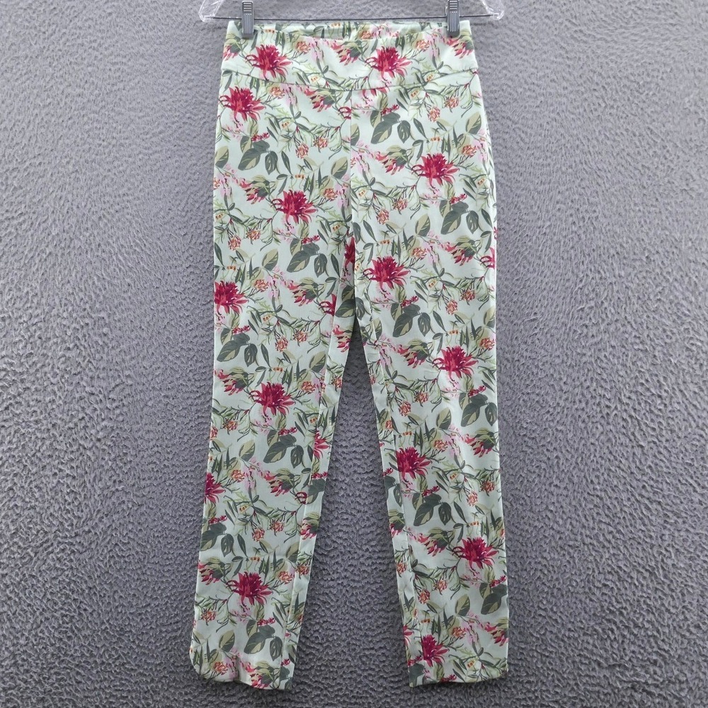 Soft Surroundings Lylah Floral Pull On Pants Womens XS Green Red Straight Leg